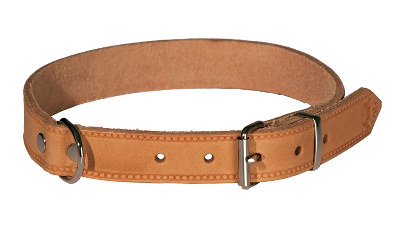 AKAH Halsband genietet aus Fahlleder