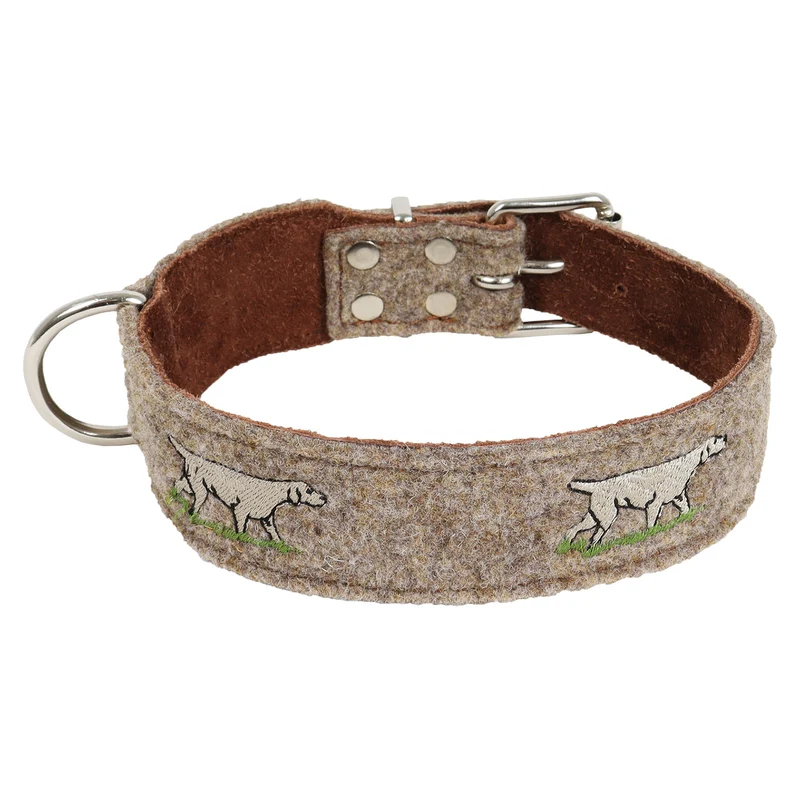 AKAH Hundehalsband aus Wollfilz und Yakleder