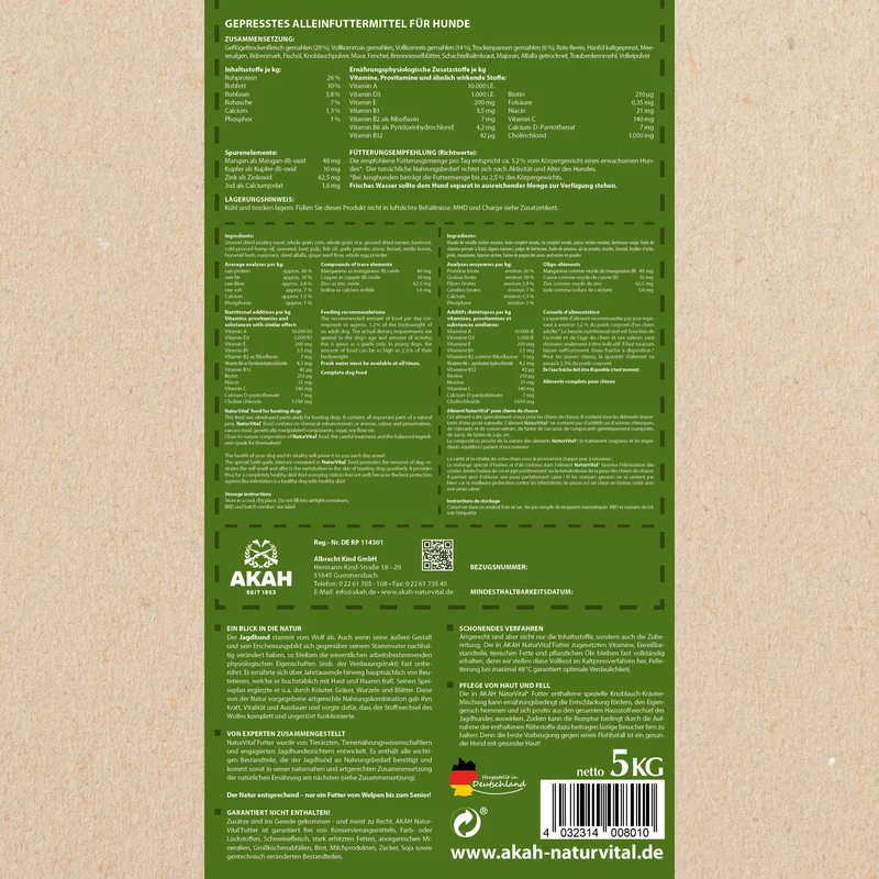 AKAH NaturVital® PREMIUM Hundefutter 5kg