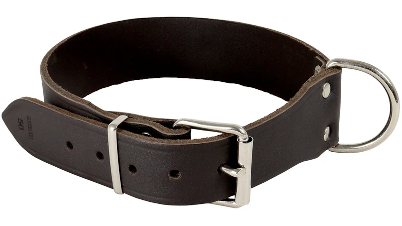 AKAH Halsband genietet aus Sattelleder extra breit
