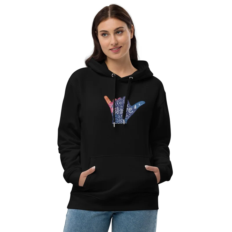 Life is a Wave - Hochwertiger Öko Kapuzenpullover (Unisex)