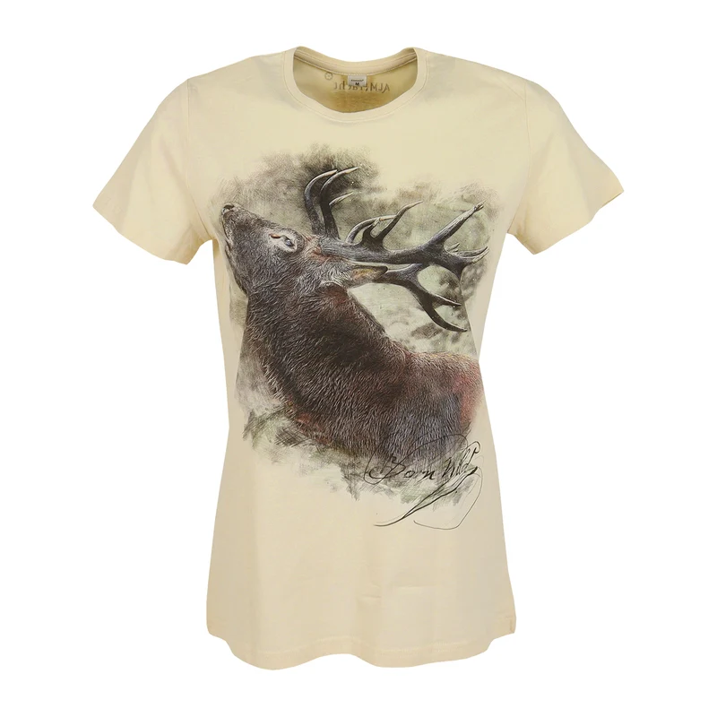 ALMTRACHT T-Shirt Damen Hirsch, beige