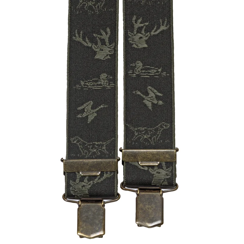 Hosenträger Jacquard Wildmotive oliv
