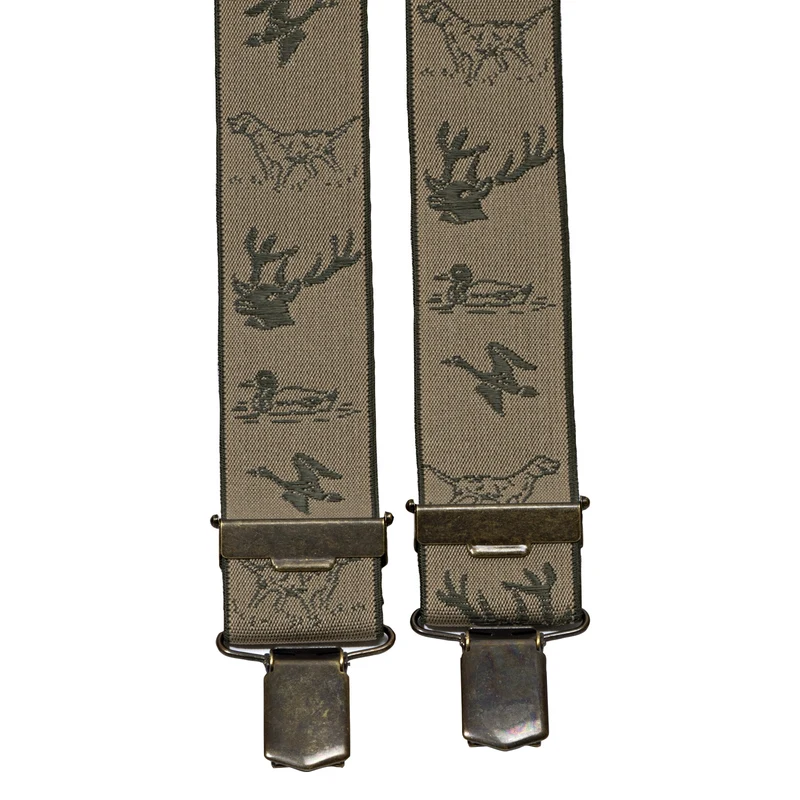 Hosenträger Jacquard Wildmotive beige