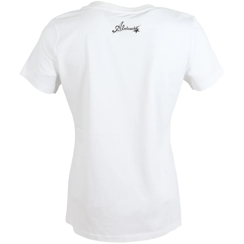 ALMTRACHT T-Shirt Damen Dackel mit Hut, weiß