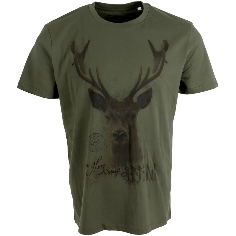 ALMTRACHT T-Shirt Mein Herz schlägt wild, grün