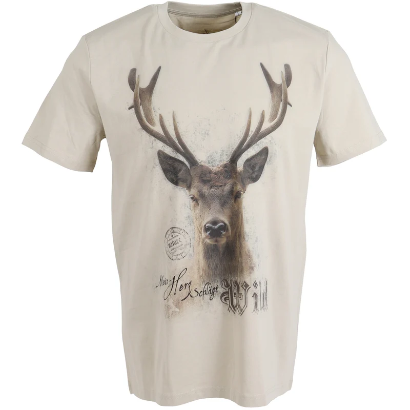 ALMTRACHT T-Shirt Mein Herz schlägt wild, sand