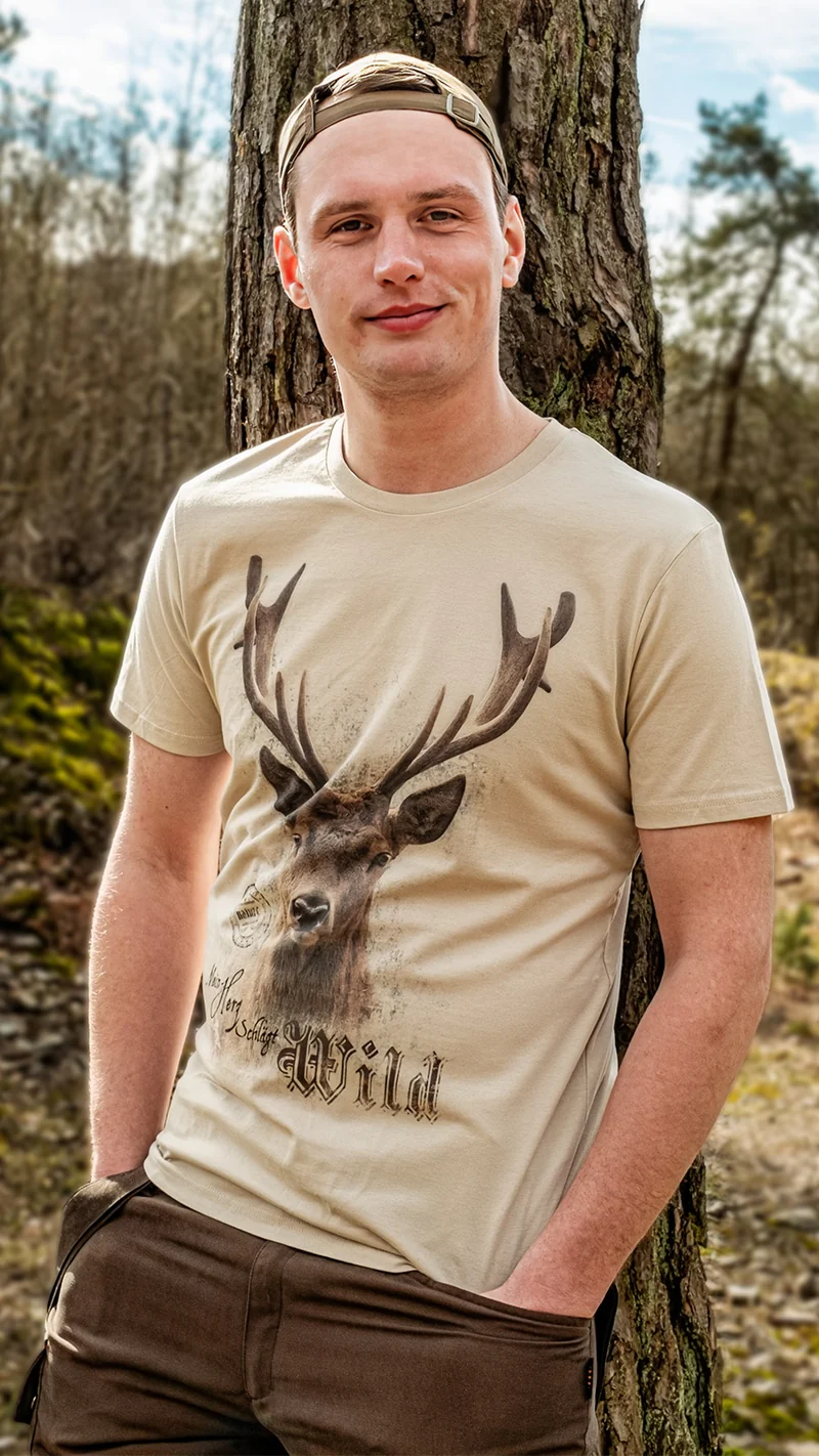 ALMTRACHT T-Shirt Mein Herz schlägt wild, sand