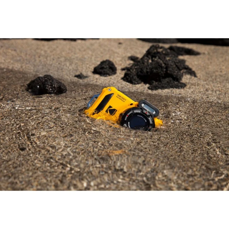 Kodak Étanche WPZ-2 Jaune Zoom 4x, WiFi + Batterie Supplémentaire + Carte Mémoire 16 Go