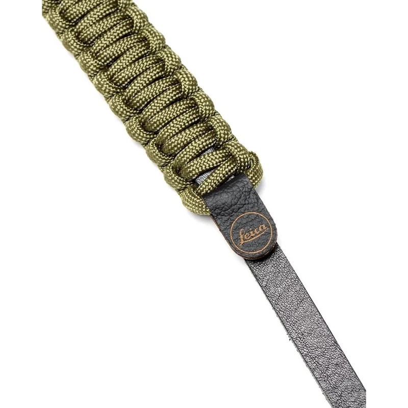 Leica 18895 Sangle en paracorde fabriquée par COOPH noir/vert olive 100 cm