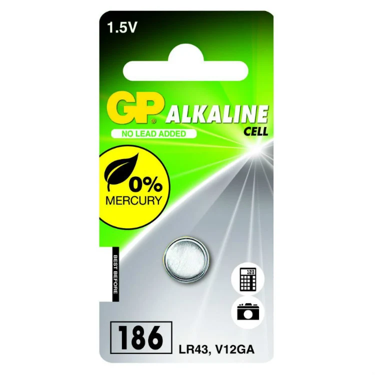 GP Pile bouton alcaline 186 (V12GA / L 1142), blister 1