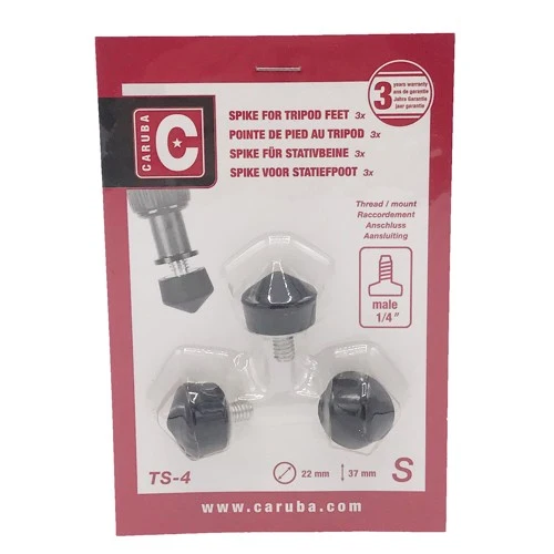 Caruba 1/4" Trépied Spike Caoutchouc / 22mm (3 pièces)