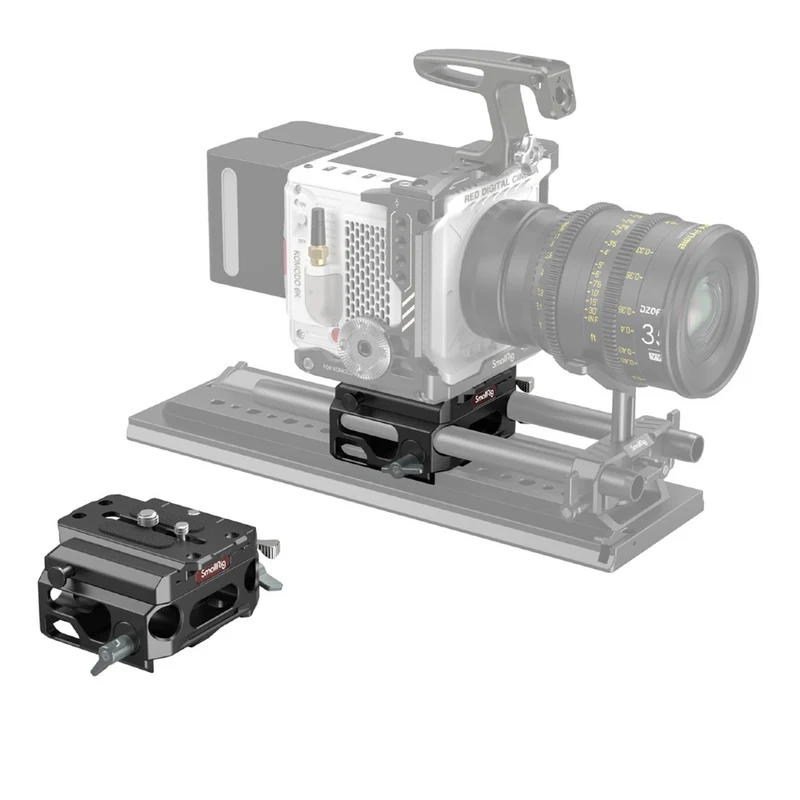 SmallRig 3067 Plaque de base légère avec double pince à tige de 15mm (version en alliage de magnésium)