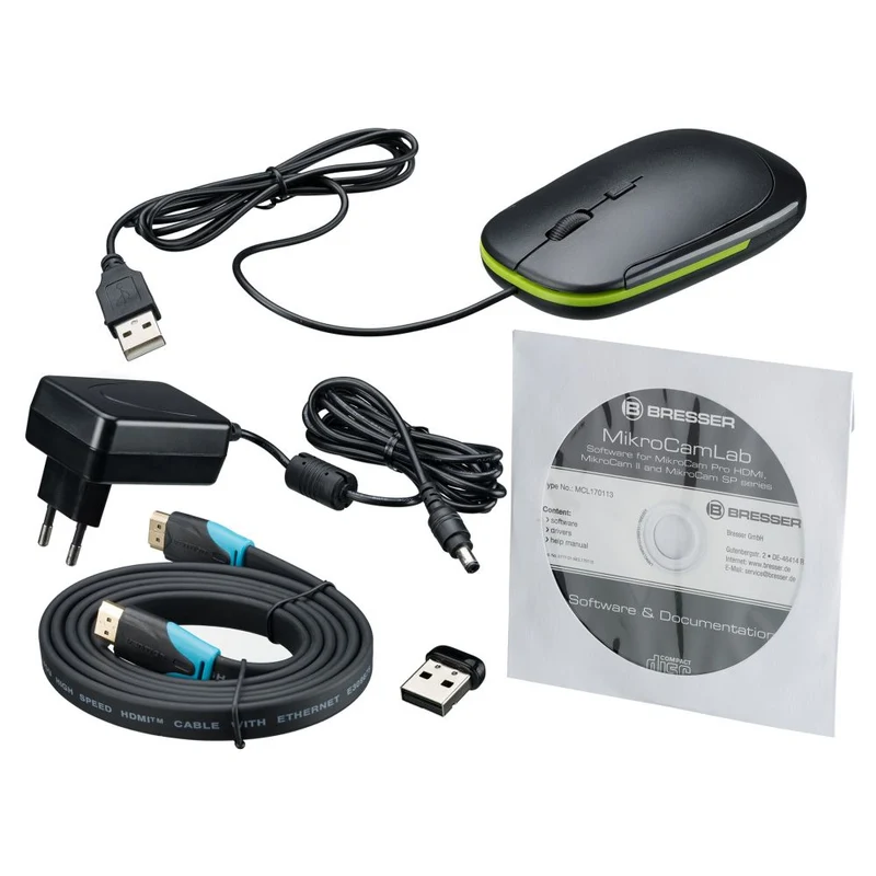 Bresser Caméra de microscope à mise au point automatique HDMI MikroCam PRO
