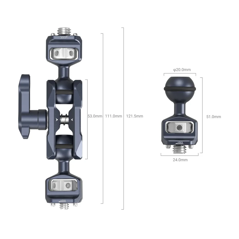 SmallRig Magic Arm avec deux rotules (vis 1/4"-20 et vis de positionnement ARRI) 3874