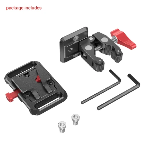 SmallRig 2989 Mini V-Mount Batterie Plate avec Pince en Forme de Crabe