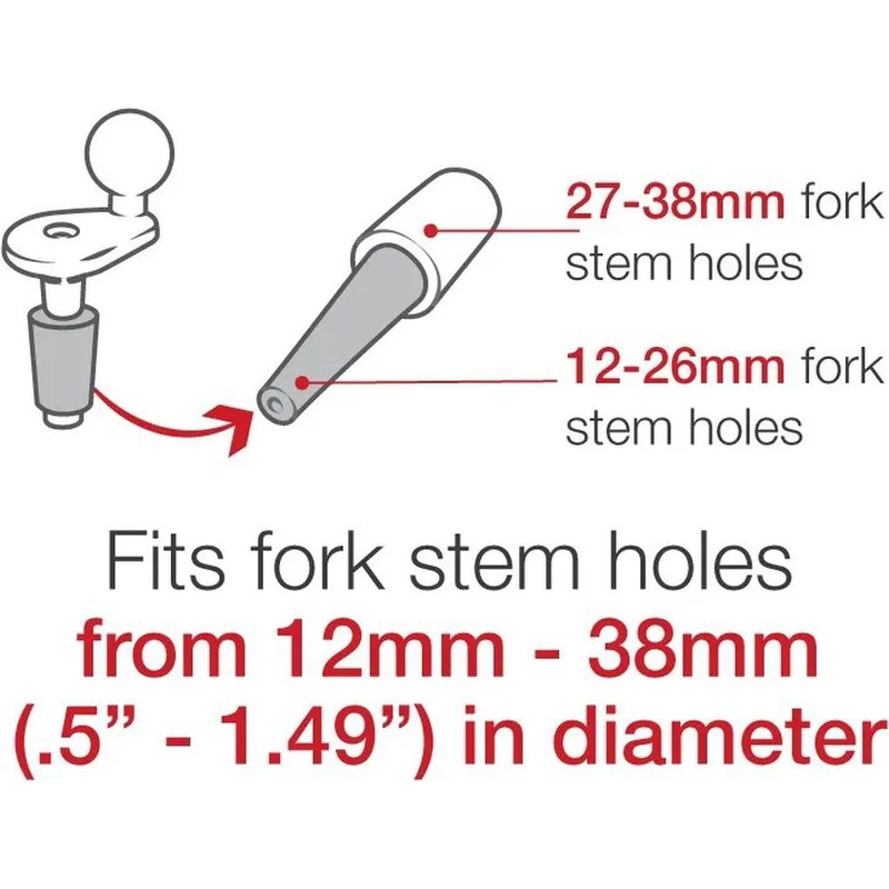 Ram Mounts Base de potence de vélo avec boule de 2,5 cm de diamètre
