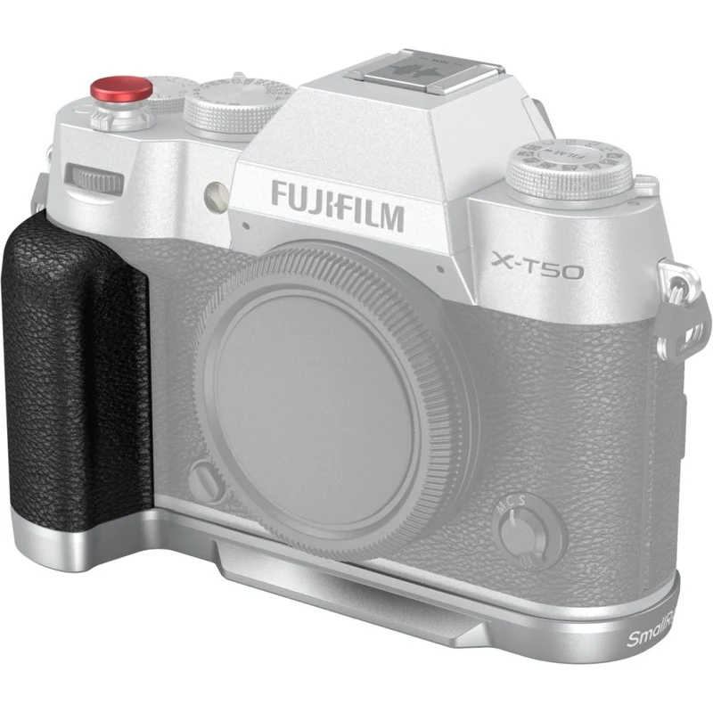 SmallRig 4713C Plaque de Montage en L avec Poignée en Silicone pour FUJIFILM X-T50, Argent