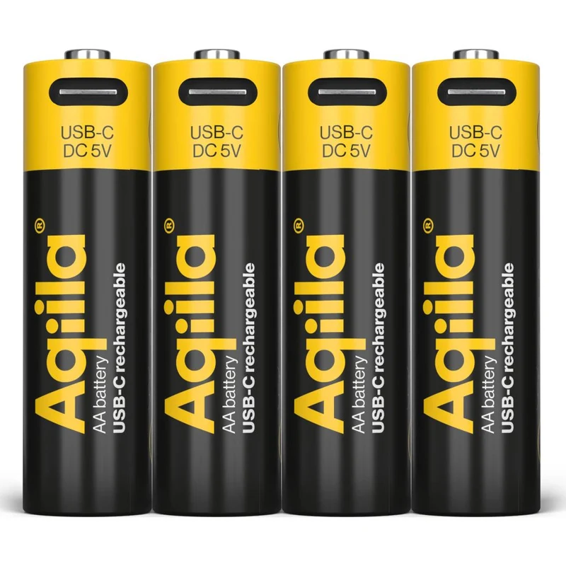 Aqiila AA USB-C Piles rechargeables 1,5 V 2000 mAh Li-Ion (x4)