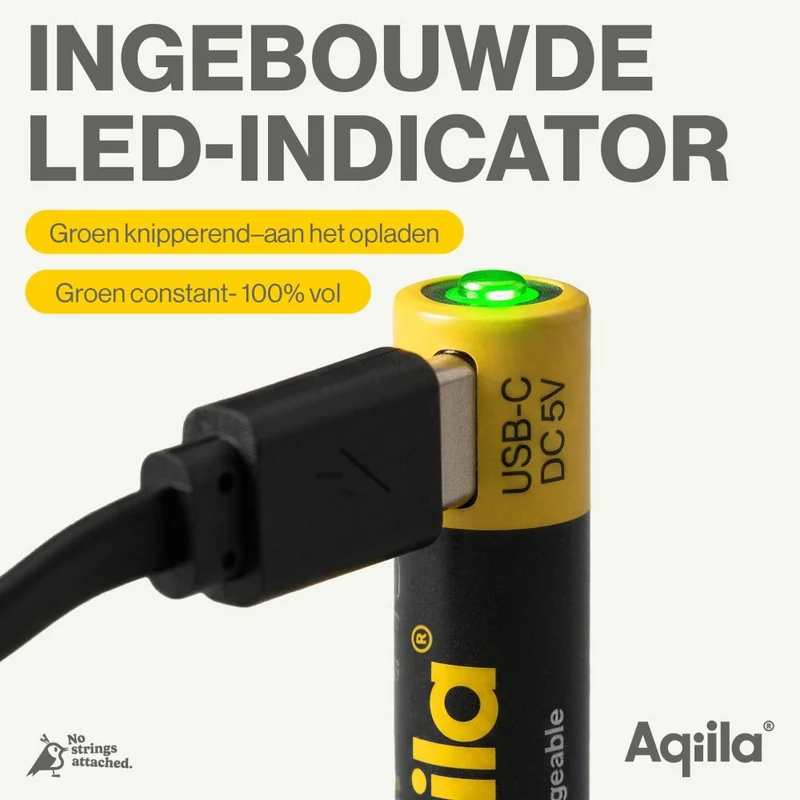 Aqiila AAA USB-C Piles rechargeables 1,5 V 600 mAh Li-Ion (x4)