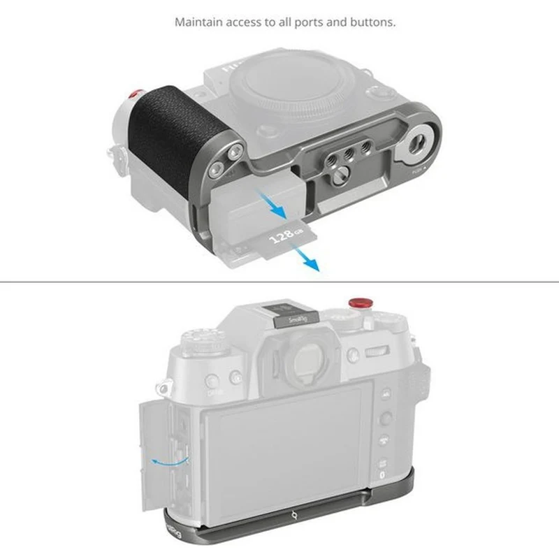 SmallRig 4712B Poignée en L pour Fujifilm X-T50 (Silicone/Argent charbon)