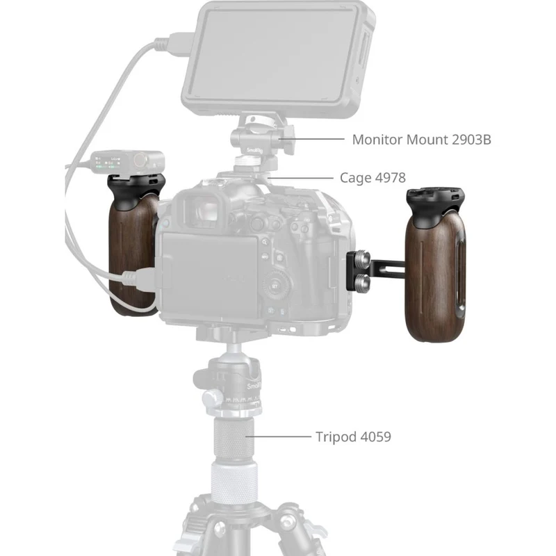 SmallRig 5237 Poignée latérale en bois avec vis 1/4"-20