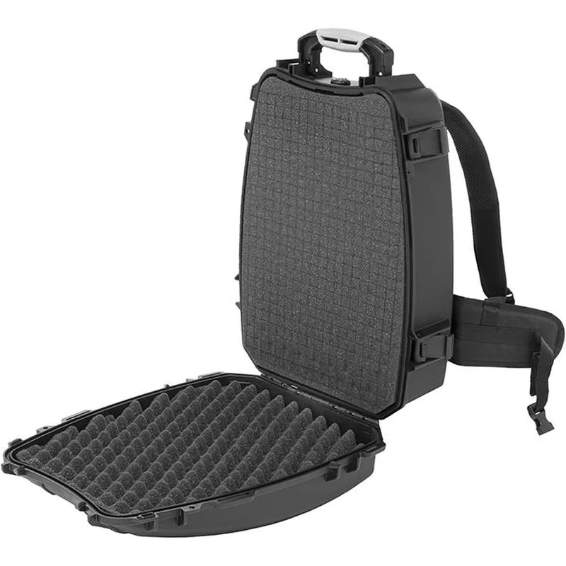 HPRC 3600 Sac à Dos Noir avec Poignée Orange + Mousse Cubique