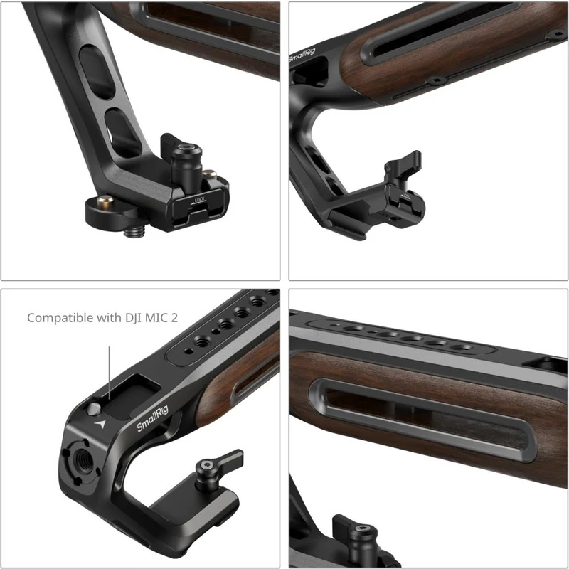 SmallRig 5251 Poignée supérieure en bois avec pince OTAN