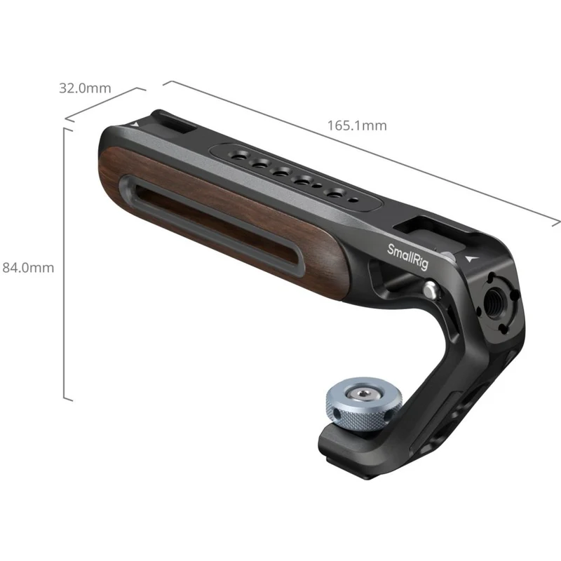SmallRig 5250 Poignée supérieure en bois avec monture Griffe Froide