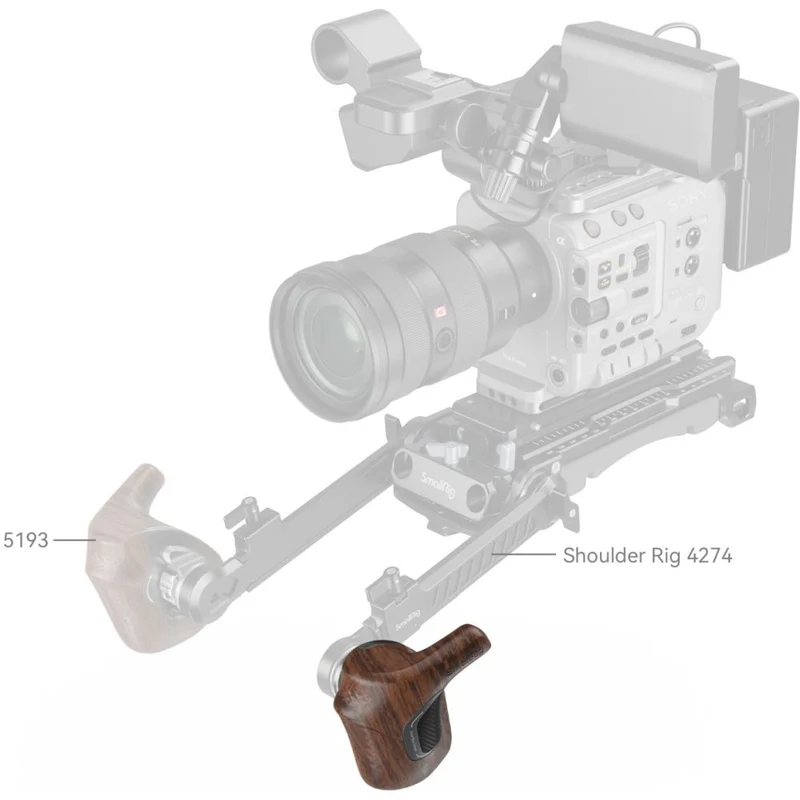 SmallRig 5162 Poignée en bois de la série "ImageGrip" avec rosette ARRI (côté gauche)
